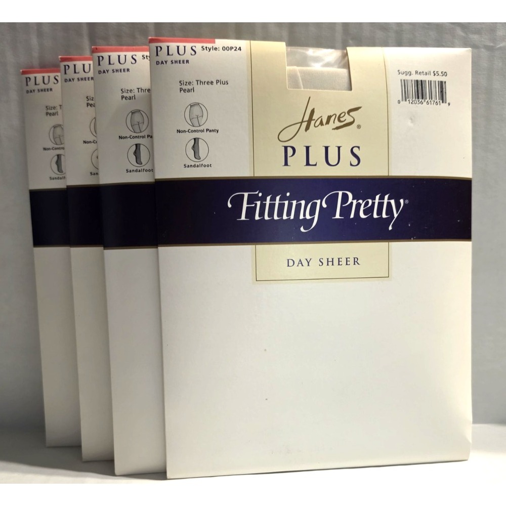 Hanes Plus Fitting Pretty Day Sheer 00P24 Three Plus Pearl (4)